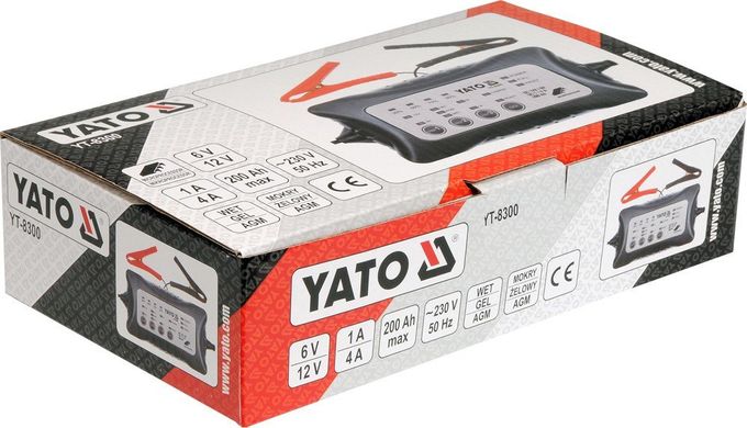 Yato зарядний пристрій електронний 6v/12 В 4a 0-200ah мокрий/гелевий/agm 8300