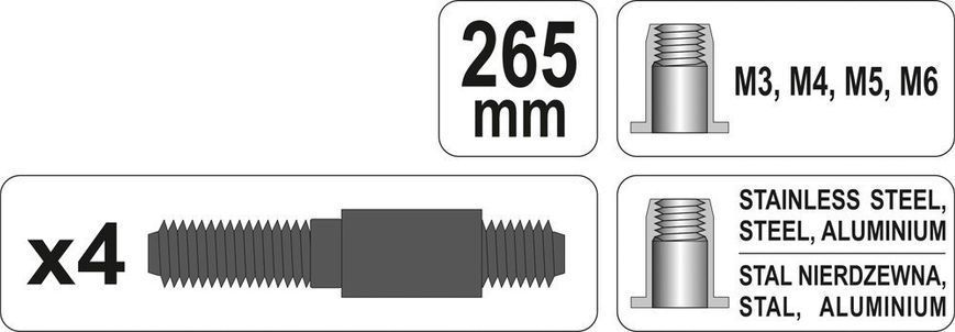 VOREL ЗАКЛЕПОЧНИК ДЛЯ неподвижных гаек M3-M6 VOREL