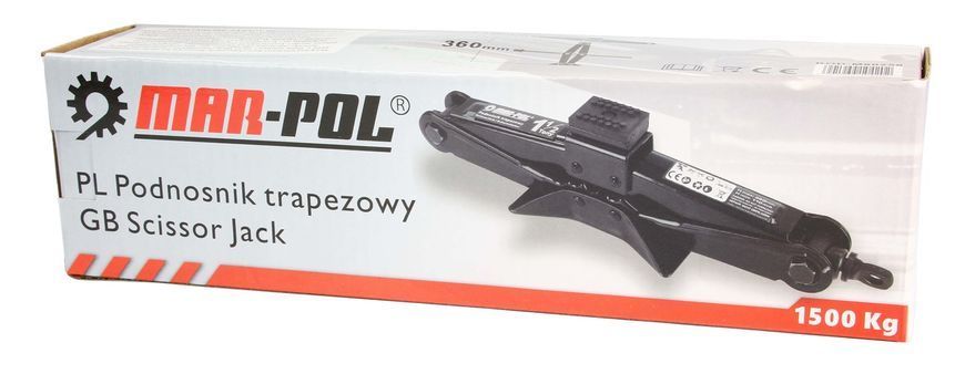 Домкрат механический с резиновой проставкой 1,5 Т Mar-Pol M80258