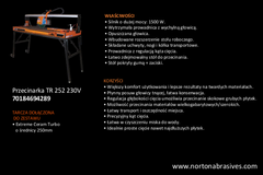 NORTON.ПЛИТКОРІЗ TR252 ДОВЖИНА РІЗАННЯ 1200мм, 1500Вт