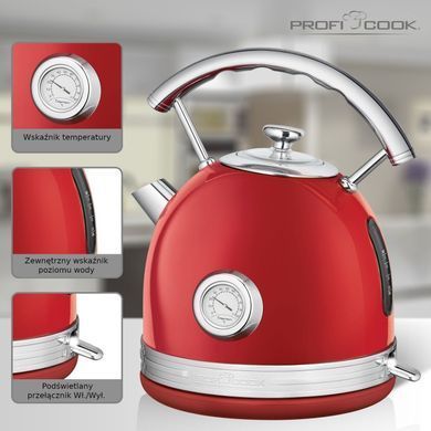 Электрический чайник 1,7л ProfiCook PC-WKS 1192 Красный