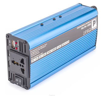 Автомобільний перетворювач напруги Powermat 12В 230В 1500Вт PM-PN-1500S
