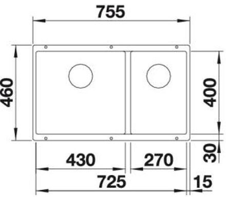 Кухонна мийка Blanco Subline 430/270-U 523151 - антрацит