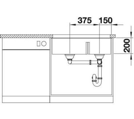 Кухонна мийка Blanco Subline 430/270-U 523151 - антрацит