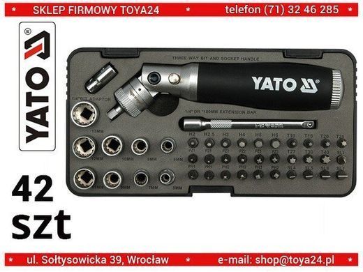 Набор бит для шуруповерта с трещоткой Yato YT-2806