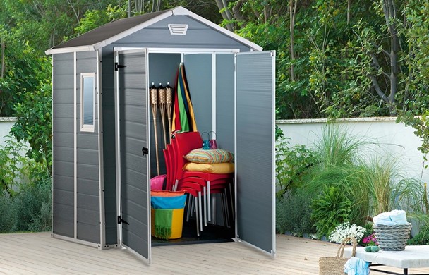Садовый домик пластиковый MANOR 6x5DD grey/white - KETER