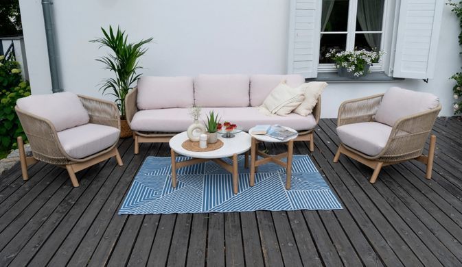Килим для тераси та саду Linear Blue 120х180 см водостійкий&nbsp;поліпропіленовий MoodMe