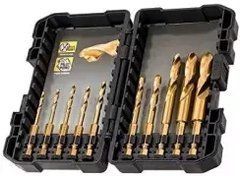 DEWALT СВЕРЛО ПО МЕТАЛЛУ HSS-TIN КОМП. 10шт. HEX EXTREME IMPACT 3-12мм