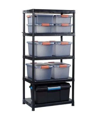 Стеллаж пластиковый Keter 5 полок 90x45x182 см чёрный