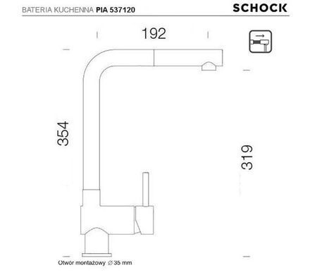 Смеситель Schock PIA 537120 - оникс - латунь