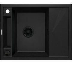 Кухонна мийка Deante Magnetic ZRM N11A чорний - граніт, вбудовується в стільницю, сушарка