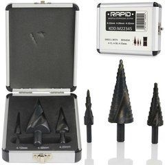 Набор из 3 ступенчатых сверл HSS4241 Mar-pol M22345