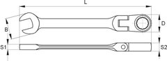 Ключ тріскачковий шарнірний 24мм Yato YT-1690