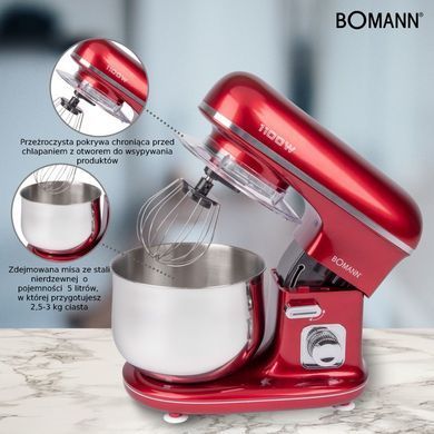 Кухонний комбайн-тістоміс Bomann KM 6010 CB червоний