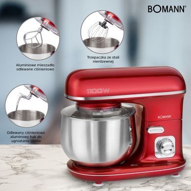 Кухонний комбайн-тістоміс Bomann KM 6010 CB червоний