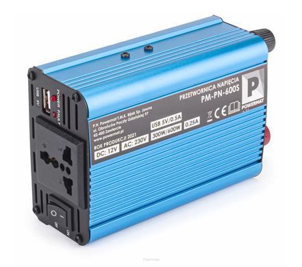 Автомобільний перетворювач напруги Powermat 12В 230В 600вт PM-PN-600S
