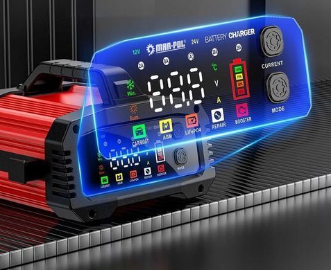 Імпульсний зарядний пристрій 12V/24V з запуском авто MAR-POL M82504