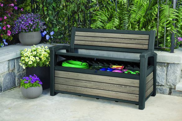 Лавка-ящик для саду 227 л Ashwood Deco Garden Keter