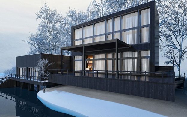 Садова пергола для тераси 3х6 Gutroof Elegance Wall Антрацит 005877