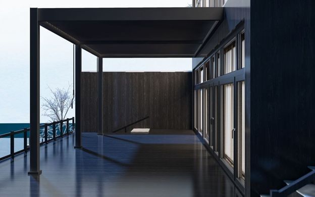 Садова пергола для тераси 3х6 Gutroof Elegance Wall Антрацит 005877