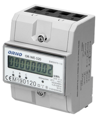 Orno 3-фазний лічильник електроенергії, 80A, MID, 3 модулі, DIN TH-35mm