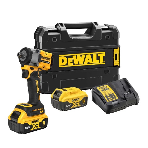 Гайковерт ударный 1/2" 18V 406 Нм DeWALT DCF922P2T, 2 аккумулятора 5.0 Ач