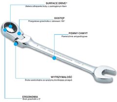 Гайковий ключ SATA 16 мм з тріскачкою