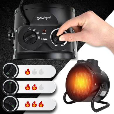 Обігрівач електричний&nbsp;керамічний&nbsp;3,5 кВт з термостатом Maltec INFERNO6000