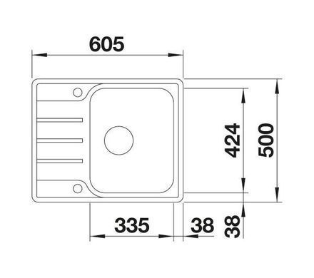 Кухонна мийка Blanco LEMIS 45 S-IF Mini 525114 сталь - вбудовується в стільницю, крило для сушіння