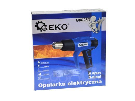 Технічний фен 2000 Вт&nbsp;з регулюванням температури та 4 насадками Geko G80283