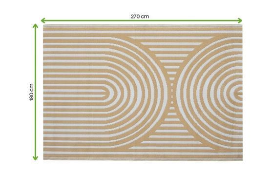 Килим для тераси та саду Beige 180х270 см водостійкий поліпропіленовий MoodMe