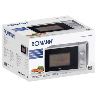 Мікрохвильова піч 20 л 1950 Вт Bomann MWG 6015 CB сіра