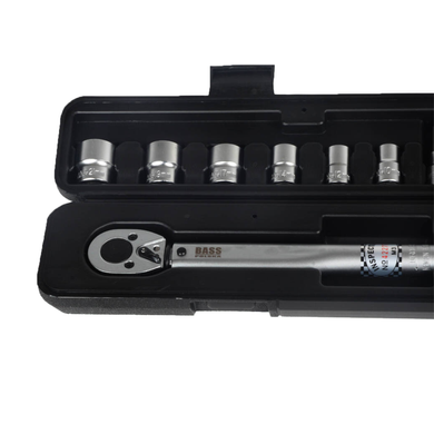 Динамометрический ключ 3/8", 20 - 110 Нм + головки Bass Polska 7457
