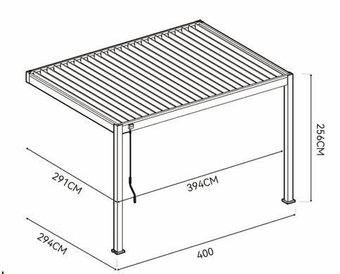 Пергола металева пристінна 3x4 Gutroof Elegance Wall Біла 005873