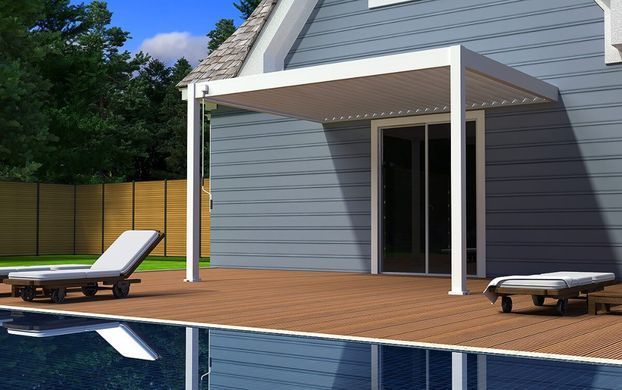 Пергола металева пристінна 3x4 Gutroof Elegance Wall Біла 005873
