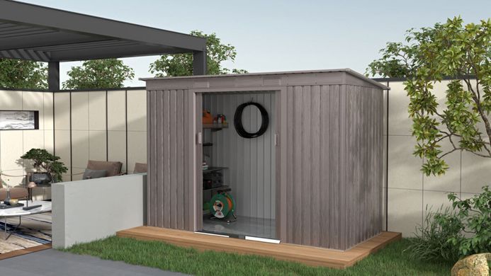 Металевий сарай для інструментів 261x121 см Hardmaister Oregon Світле Дерево