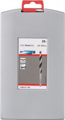 Набір свердел Bosch HSS-PointTeQ, 1-13 мм, 25 шт (2608577352)