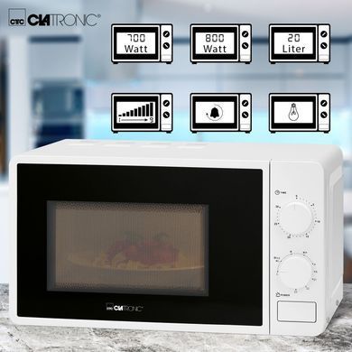 Мікрохвильова піч 20 л 700 Вт Clatronic MWG 792 біла