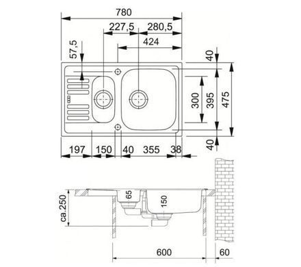 Кухонная мойка Franke Euroform EFN 651-78 сталь - встраиваемая в столешницу, сушилка