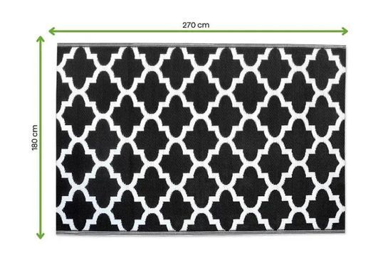 Килим для саду та тераси Agenda Black 180х270 см поліпропіленовий MOODME