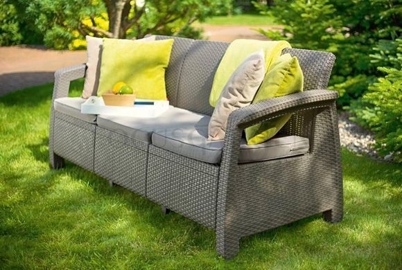 Садовий диван із пластику Cappuccino Corfu Love Seat Max