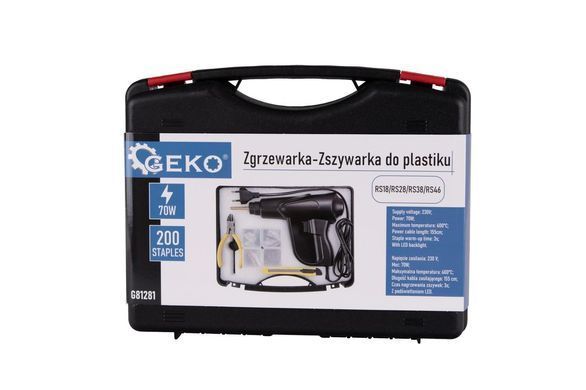 Степлер пластиковий 70 Вт 200 скоб Geko G81281