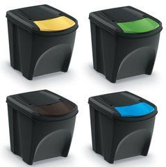 Набор контейнеров для сортировки мусора Keden 25 л 4 шт Sortibox IKWB25S4-S411