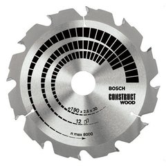 Пиляльний диск Construct wood 190x2, 6x30x12z BOSCH