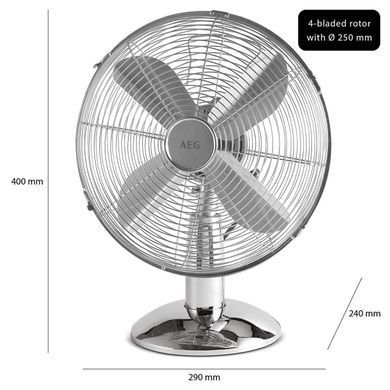 Вентилятор настільний AEG VL 5525 М Inox (&Oslash;25cm)