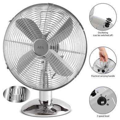 Вентилятор настільний AEG VL 5525 М Inox (&Oslash;25cm)