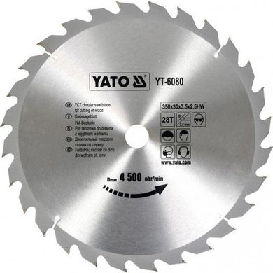 Yato пиляльний диск 350x30 мм, 28-зубців 6080