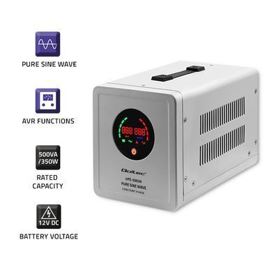 ИБП Qoltec Pure Sine Wave 500VA/350W Постоянная фаза 50716