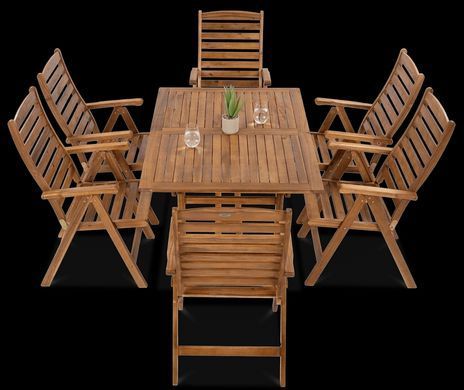 Садові дерев'яні меблі для тераси дому Focus Garden Akadia Dining 200/6+1