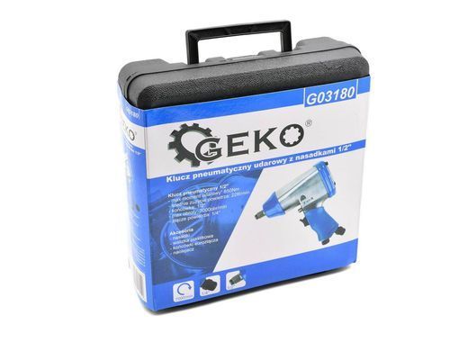 Пневматичний ударний гайковерт із головками 1/2 дюйма Geko G03180